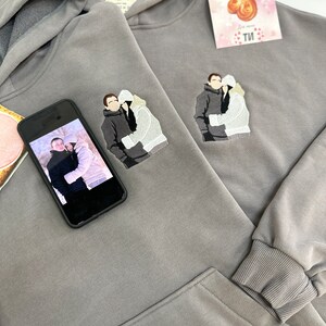 Embroidered by Photo Portrait Hoodie Embroidery Cat Dog Portrait Crewneck Sweatshirt Clothes Item Custom Gift Sale