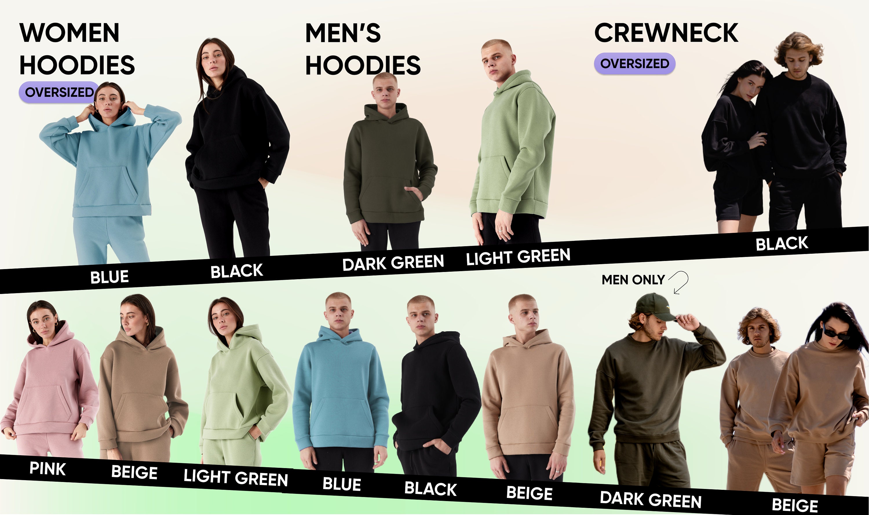 MUOUEAOU Hoodie Uniseks Sweatshirt Met Capuchon En Trekkoord Voor Dames Heren Sweat Shirt Met Kangoeroezak Tiener Grote Maat Streetwear (black A,M