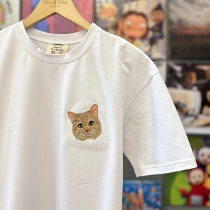 Embroidered by Pet Photo Portrait Hoodie Embroidery Cat Dog Family Friend Owner Portrait Crewneck Sweatshirt Personalized Custom Gift (sale)