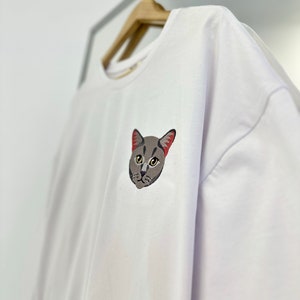 Embroidered by Pet Photo Portrait Hoodie Embroidery Cat Dog Family Friend Owner Portrait Crewneck Sweatshirt Personalized Custom Gift (sale)