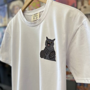 Embroidered by Pet Photo Portrait Hoodie Embroidery Cat Dog Family Friend Owner Portrait Crewneck Sweatshirt Personalized Custom Gift (sale)