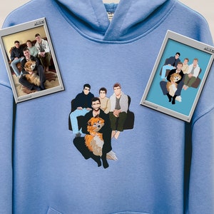 Bordado por foto familiar de retrato con capucha bordado gato perro amigos fotografía cuello redondo sudadera ropa artículo regalo personalizado