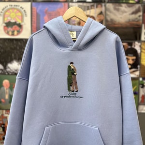 Geborduurd door familiefoto van portret Hoodie-borduurwerk Kat Hond Vrienden Fotografie Sweatshirt met ronde hals Kleding Artikel Op maat gemaakt cadeau Uitverkoop