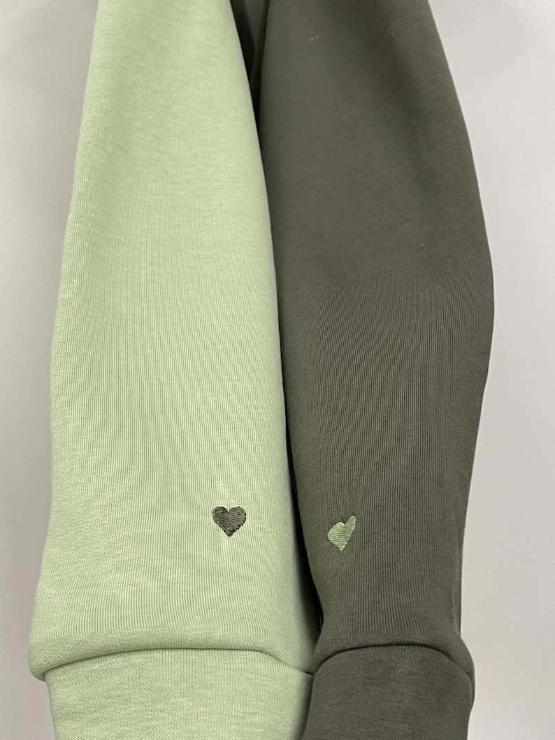 Embroidered Hoodies With Initials Hearts on the Sleeve Custom Etsy