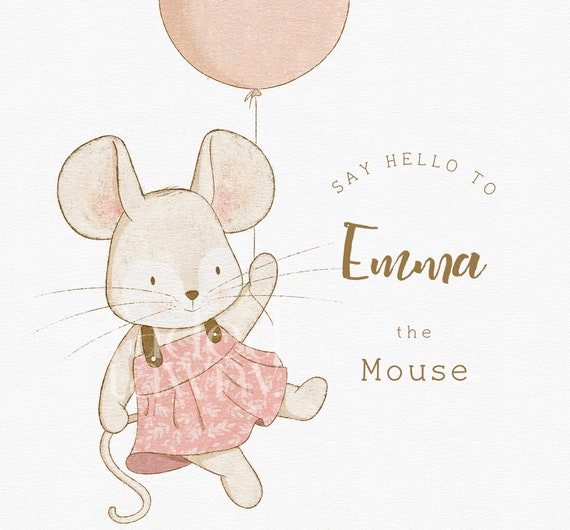 Süße Maus Clipart Illustration Grafik Mädchen Maus Einladung Etsy.de