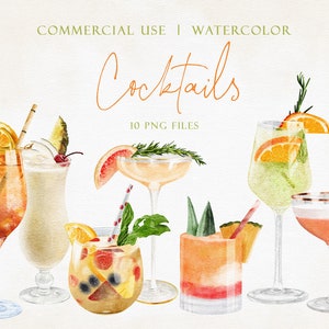Clipart cocktail acquerello, clipart bevande, acquerello cocktail, clip art cocktail, clipart bevande, clipart festa tropicale estiva