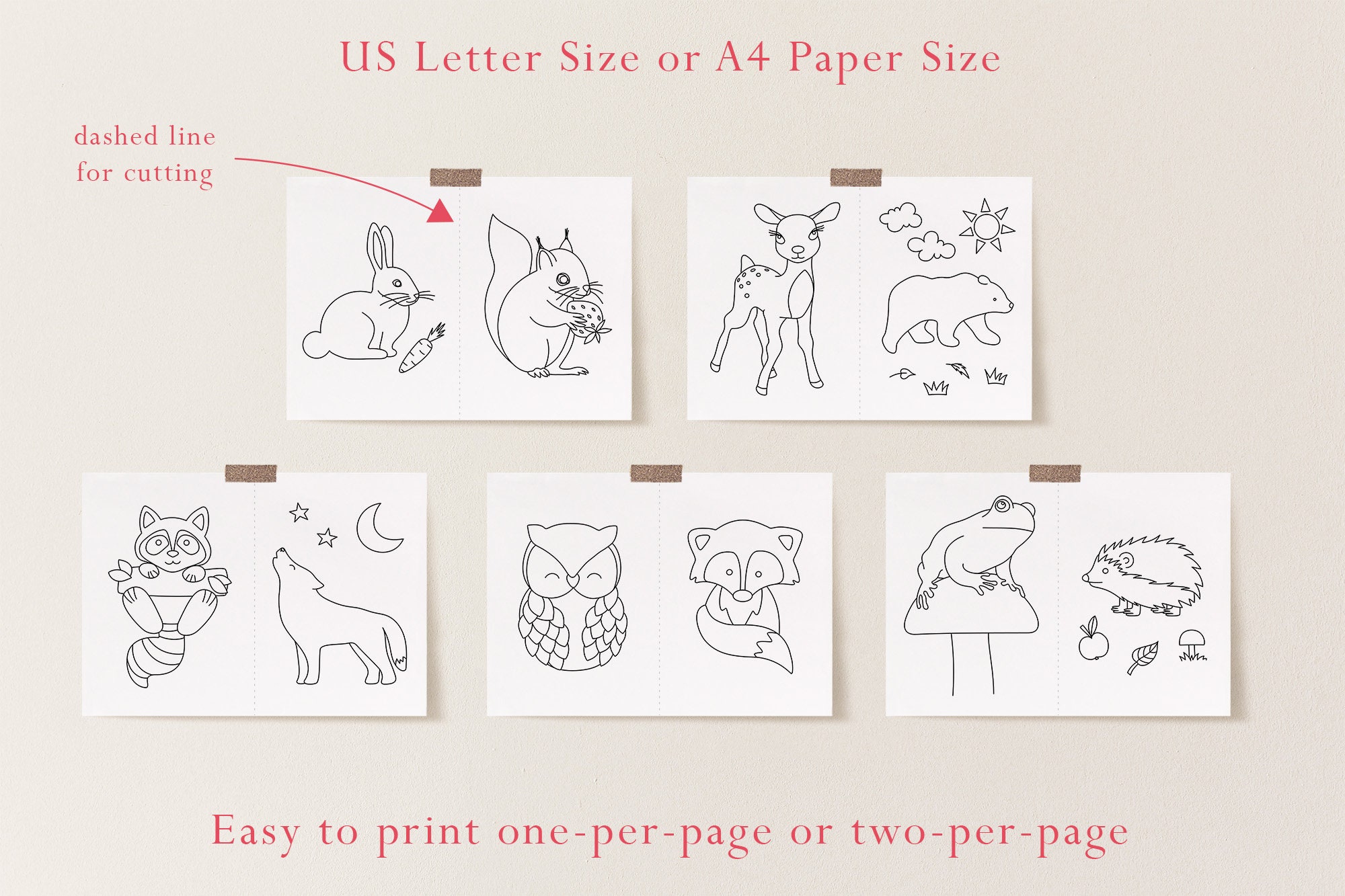 Printable Coloring Pages for Kids, School Coloring Page Woodland