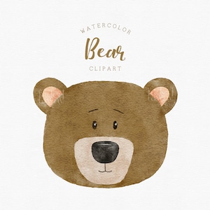 Imágenes prediseñadas de oso de peluche, imágenes prediseñadas de acuarela de cabeza de oso, imágenes prediseñadas de animales lindos, imágenes prediseñadas de acuarela de animales del bosque, imágenes prediseñadas de uso comercial