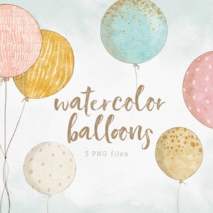 Balloon clipart, Watercolor clipart, Balloons clip art, Children clipart, Pastel clipart watercolor, Commercial use digital clipart