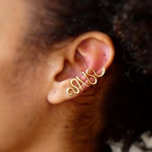 Snake Cuff Earring | Brass Cuff Earring | Aluminum Cuff Earring | Handmade Cuff Earrings | Wire Wrapped