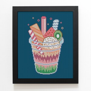Food Cross Stitch Pattern, Modern Cross Stitch PDF Pattern, Dessert
