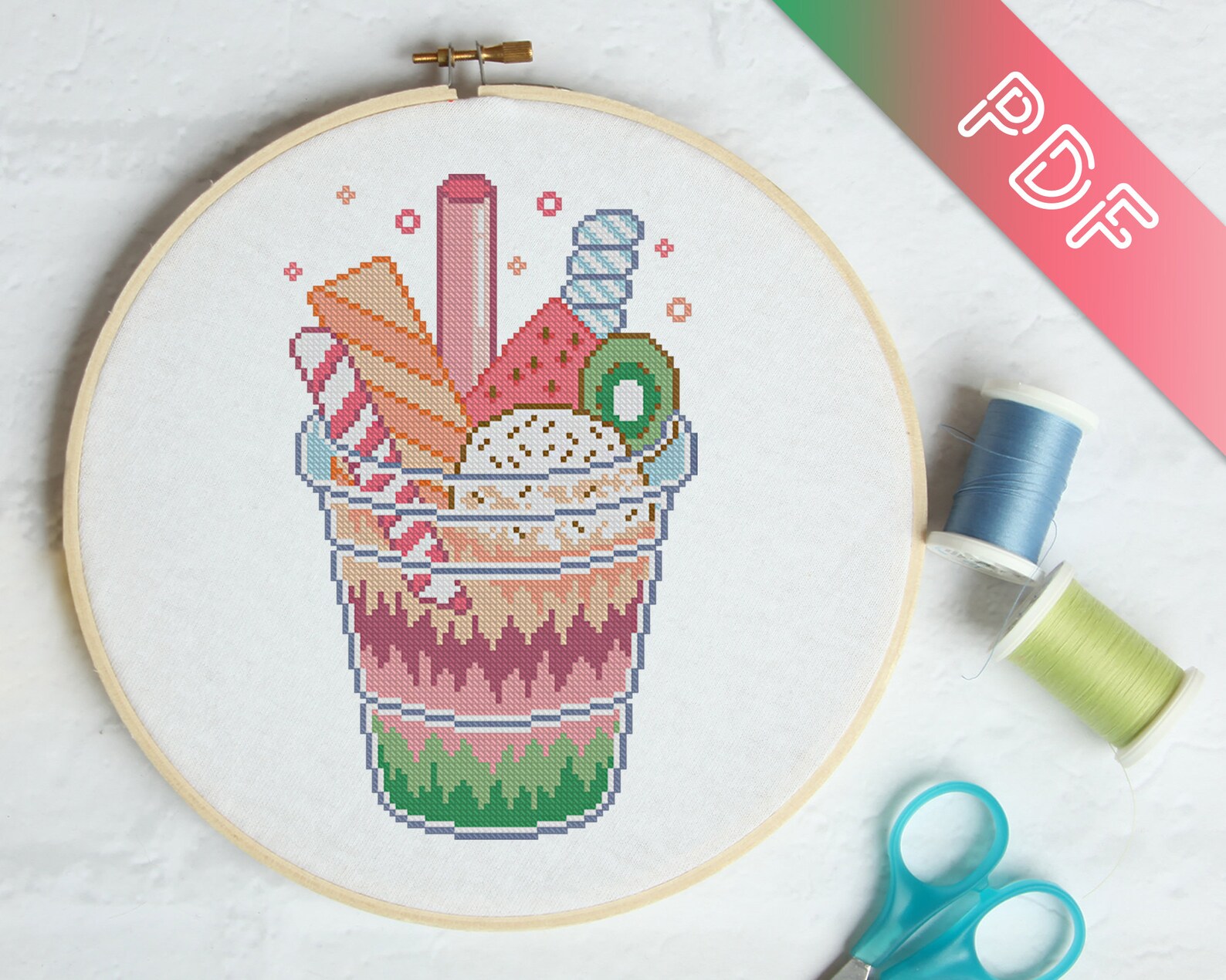 Food Cross Stitch Pattern Modern Cross Stitch PDF Pattern - Etsy