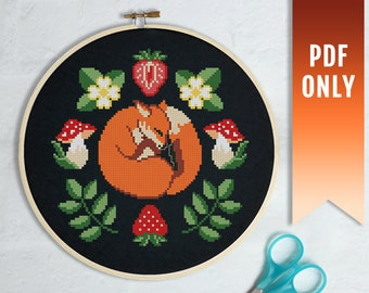 Baby Fox Cross Stitch Pattern, Woodland Animal (PDF Pattern)