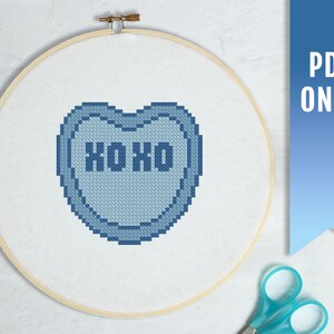 Mini Valentine Cross Stitch Pattern PDF, Modern Cross Stitch, Mini Cross Stitch Pattern Valentine Downloadable, DIY Valentines Gift Ideas