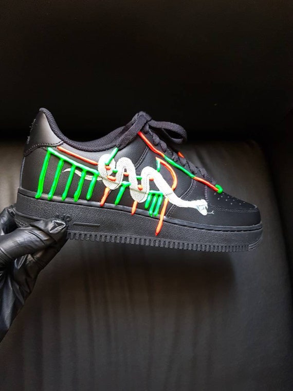 Drippy Nike Air Force With Neon 