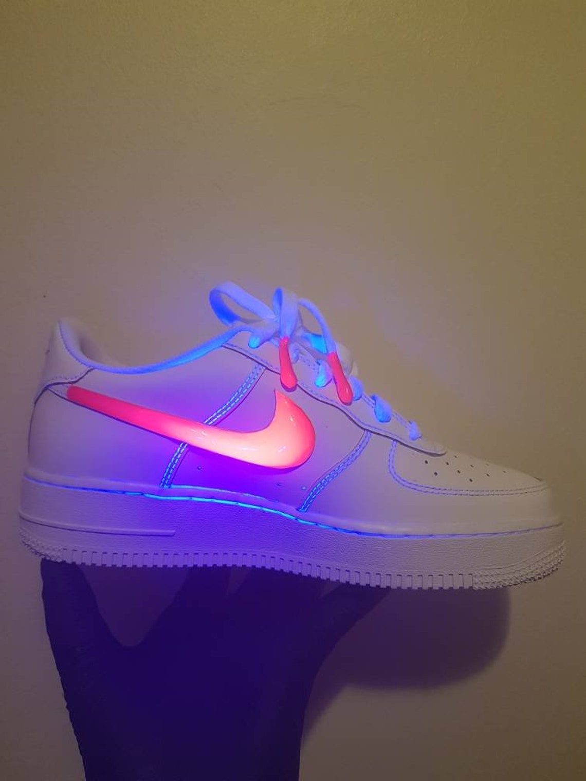 Custom NIKE AF1 Beige X Air Force 1 Reflective Flames Nike Etsy