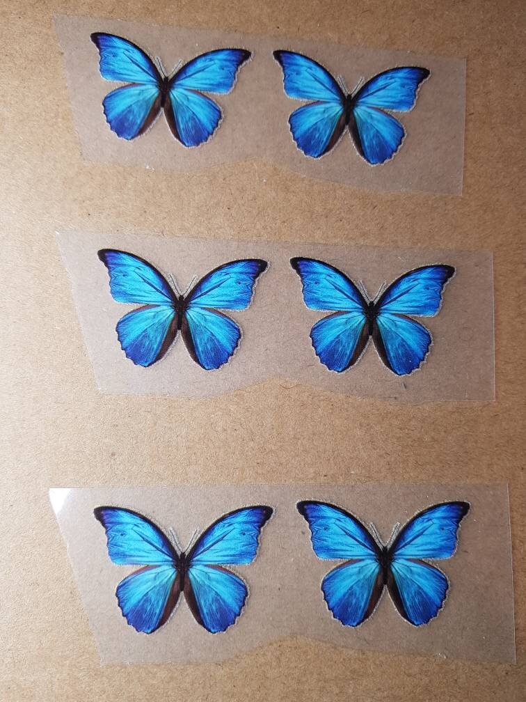 Small Blue Butterfly Heat Transfer Vinyl For Kid Shoes Iron Etsy