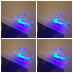 Neon Swooshes for Air Force 1 Reflective custom Air Force 1s | Etsy UK