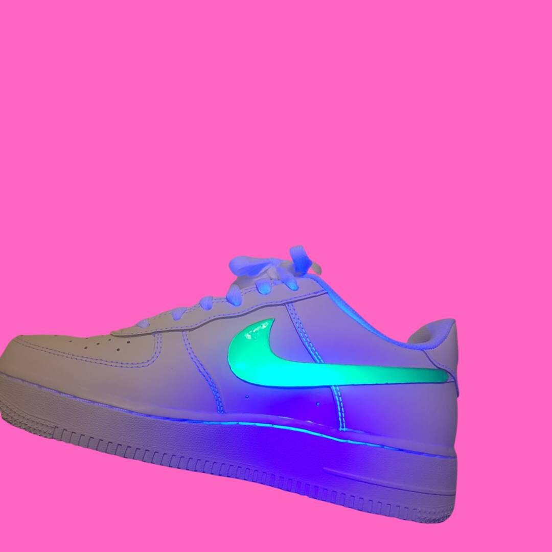 Nike Af1 custom Neon Air 1 Reflective Flames Nike Air Etsy España