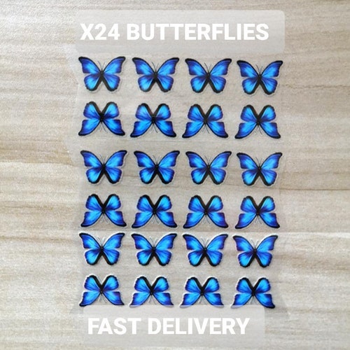 Small Blue Butterfly Heat Transfer Vinyl for Kid Shoes Iron Etsy
