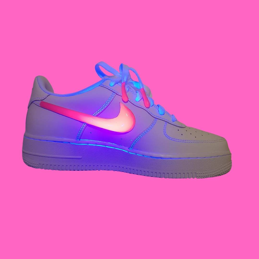 Nike Neon Air Force 1 Reflective Flames Nike Air custom Air - Etsy UK