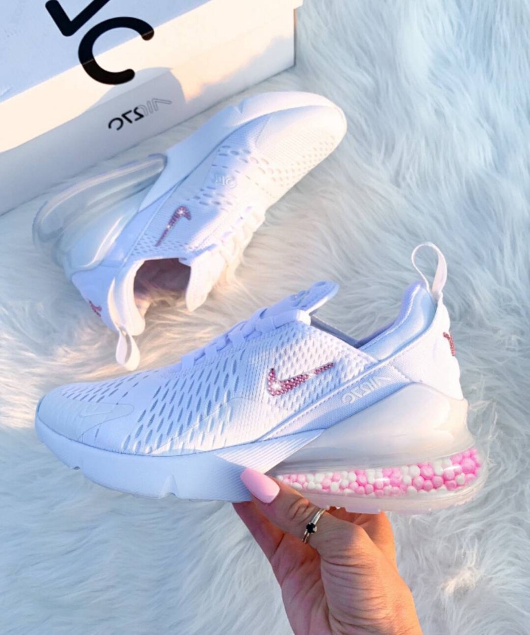 Swarovski Bling Nike Air Max 270 Schoenen in Roze Swarovski - Etsy België