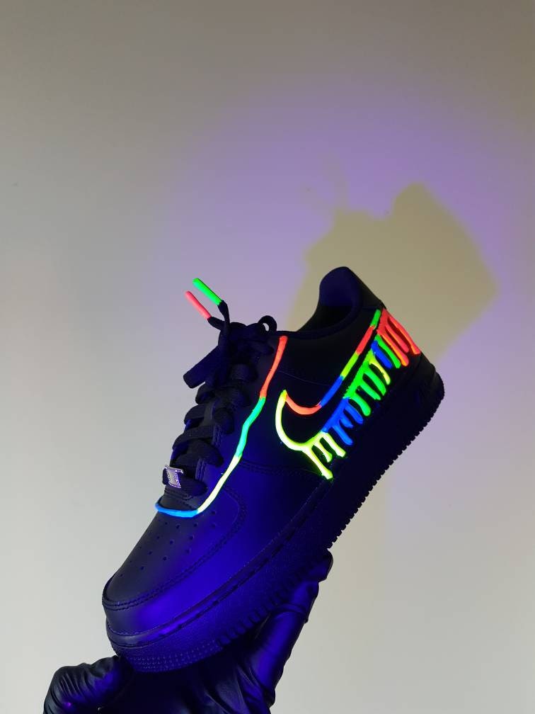 Drippy Nike Air Force Neon Air Force 1 Reflective Flames Nike - Etsy UK