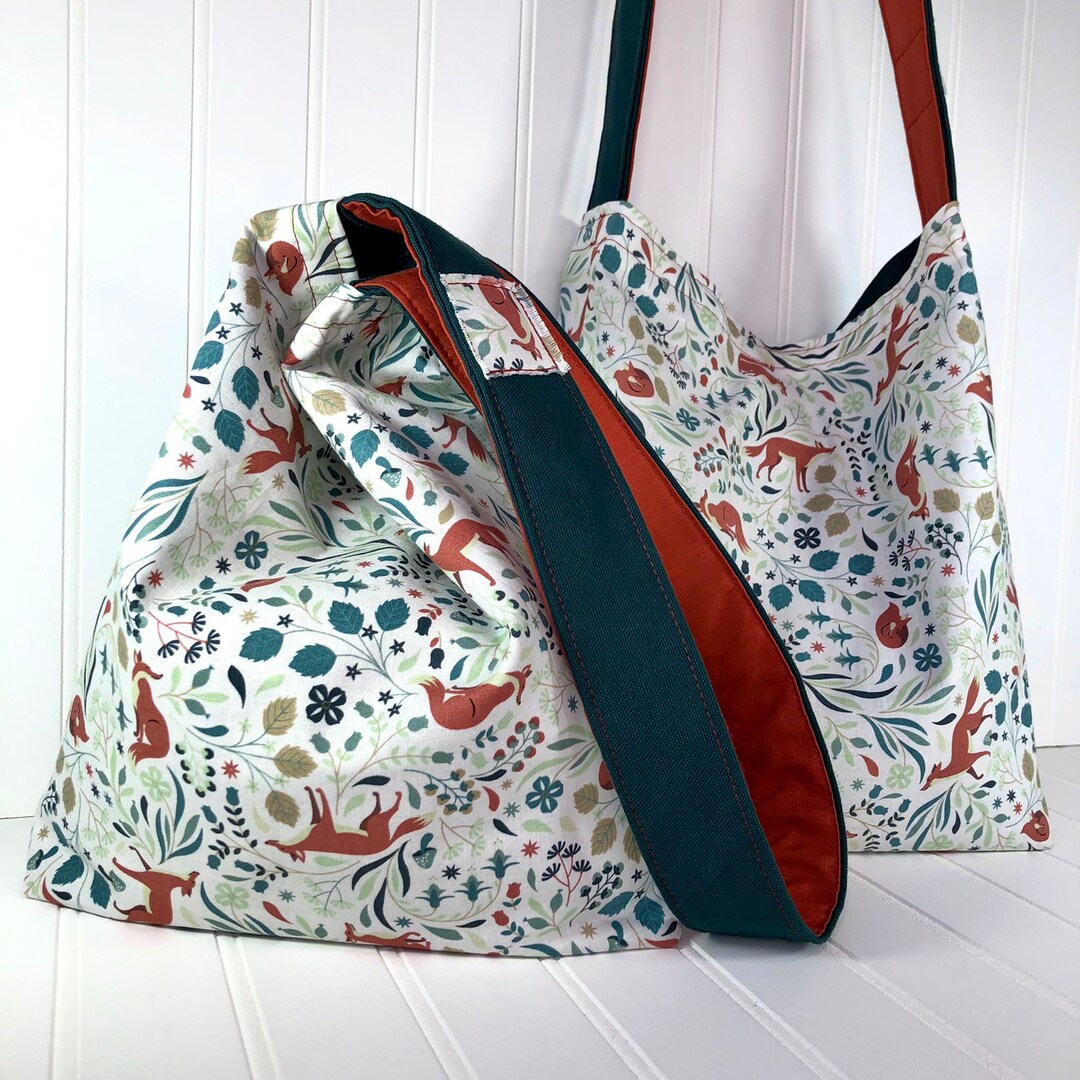 Fox Tote Bag Fox Shoulder Tote Fox Boho Tote Bag Woodland - Etsy