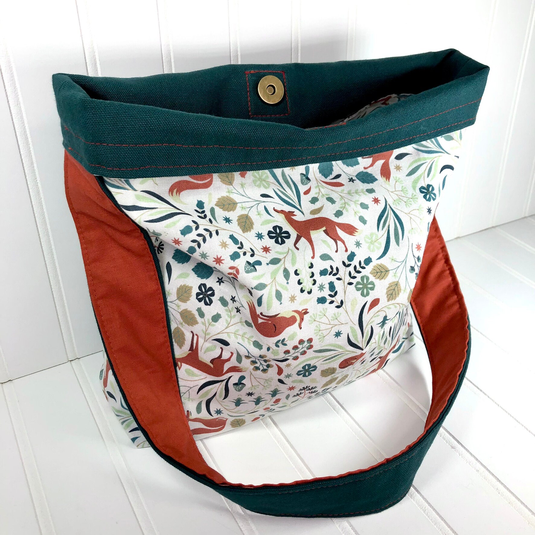 Fox Tote Bag Fox Shoulder Tote Fox Boho Tote Bag Woodland - Etsy