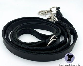 Handmade greased leather leash - dog leash - leash in black - various widths in 2.40 m