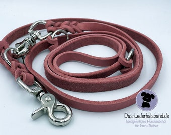 Fat leather leash, dog leash, leash, leather leash, dog accessories, leash - old pink - pink - various widths