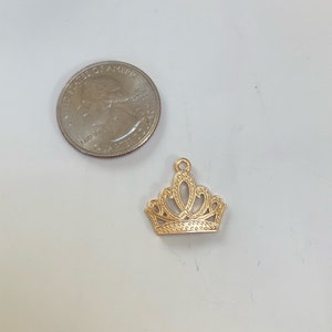 Crown charms, charms for jewelry making, gold