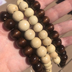 Bulk Wood Beads: Ivory & Brown, Jewelry Making Supplies