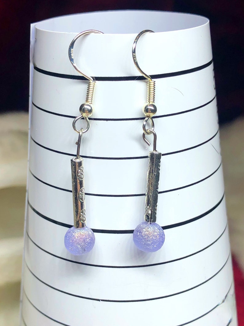 sterling silver gifts for women Lavender drop earrings