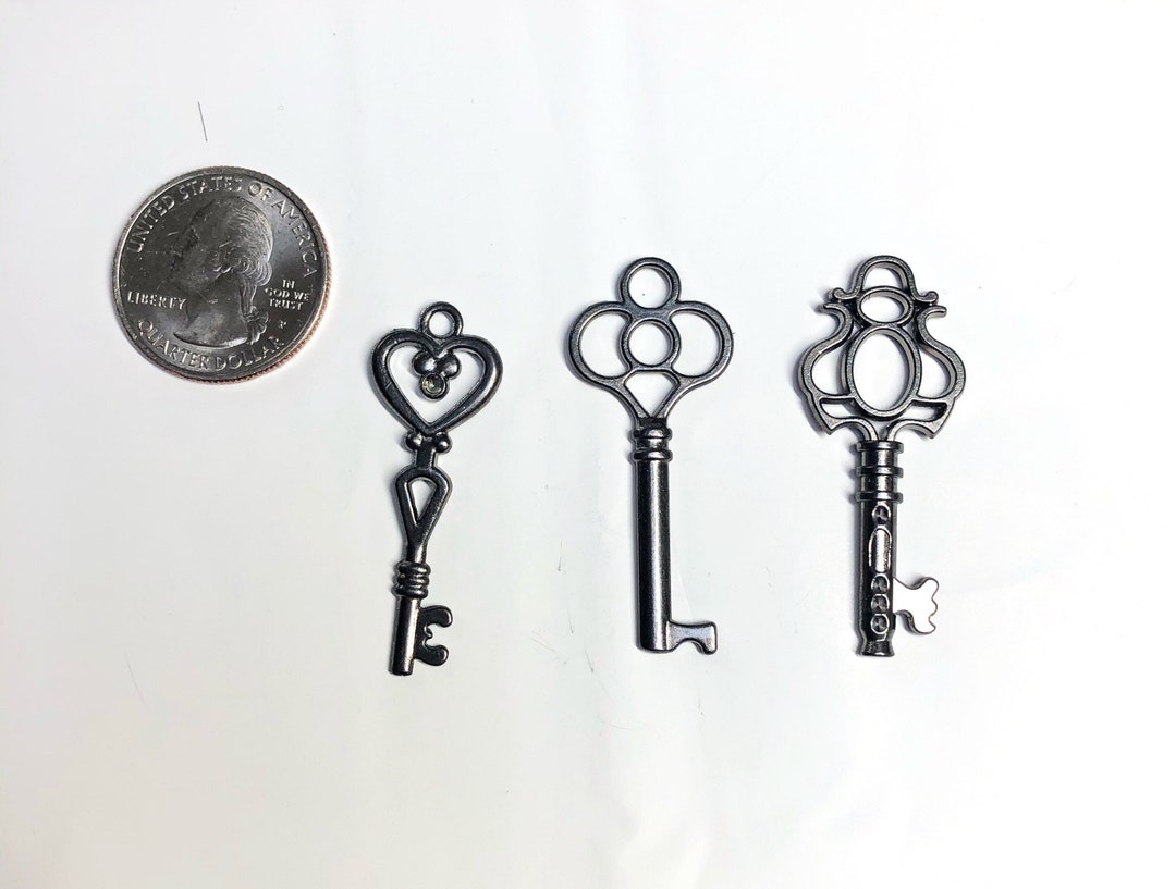 Key Charms Charms for Jewelry Making Bulk Charms Gunmetal Etsy