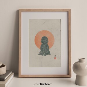 Buddha Print, Little Buddha Print, Vintage Art Decor, Printable Wall Art, Japanese Art Print, Digital Download, Vintage, Downloadable Print