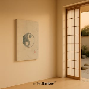 Lámina Yin Yang, Arte Taoísta Vintage, Decoración Japonesa Zen, Póster Budista, Arte de Pared Imprimible, Descarga Digital