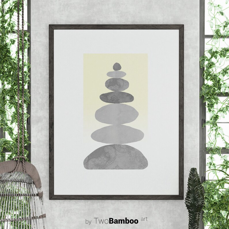 Balancing Stones Zen Rocks Minimalist Wall Art Japanese Art Etsy
