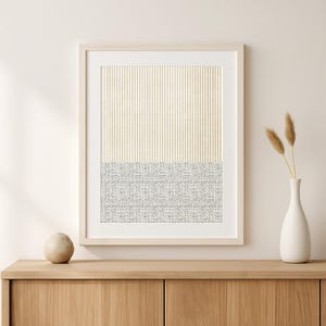 Lámina Líneas Geométricas Beige – Arte Abstracto Minimalista, Póster Neutro Japandi, Decoración Boho Moderna, Descarga Digital