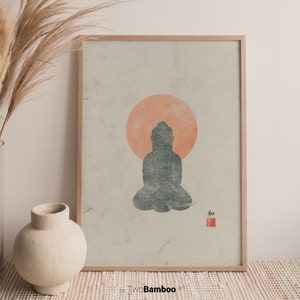 Gautama Print, Buddha Print, Vintage Art Decor, Printable Wall Art, Japanese Art Print, Digital Download, Vintage, Downloadable Print