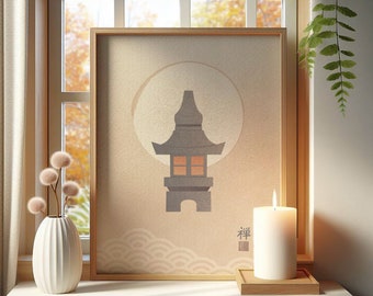 Japanese Yukimi Gata Print: Boho Zen Wall Art (Digital Download)