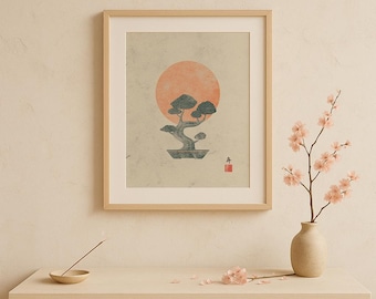 Bonsai Tree Print: Japanese Zen Wall Art (Digital Download)