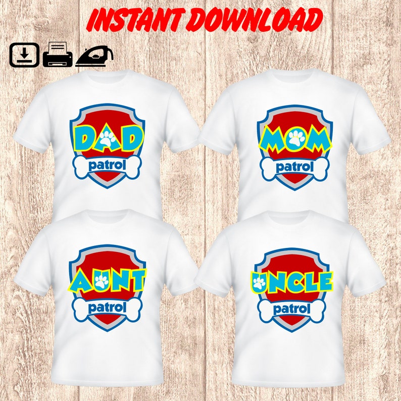 Download Family Patrol Logo Svg Dad Patrol Logo Svg Mom Patrol Logo Svg Family Patrol Svg Family Patrol Birthday Boy Iron On Transfer Digital File Party Favors Games Paper Party Supplies