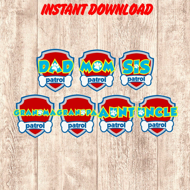 Download Family Patrol Logo Svg Dad Patrol Logo Svg Mom Patrol Logo Svg Family Patrol Svg Family Patrol Birthday Boy Iron On Transfer Digital File Party Favors Games Paper Party Supplies