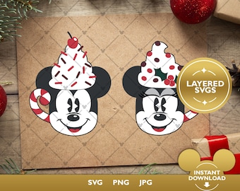 Mickey and Minnie Mug SVG - Christmas SVG - Hot Drink SVG - Hot cocoa svg