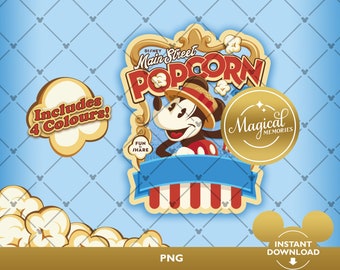 Etiqueta de palomitas de maíz de Mickey - Palomitas de maíz de Main Street