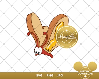 Bread and Butterfly SVG - Alice in Wonderland SVG - Cricut and Silhouette cutting files