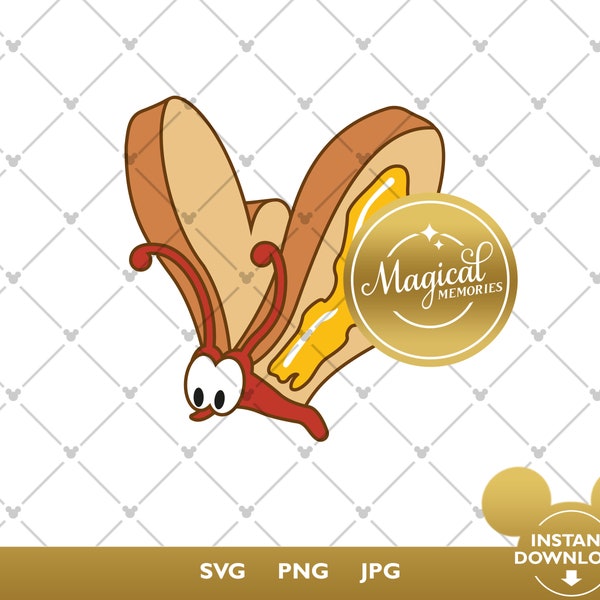 Bread and Butterfly SVG - Alice in Wonderland SVG - Cricut and Silhouette cutting files