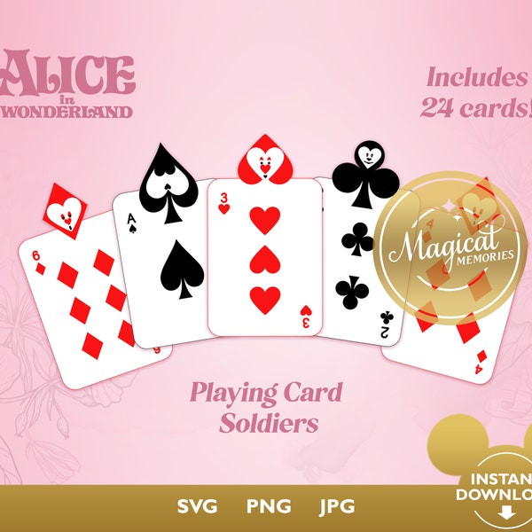Alice in Wonderland SVG - Playing Card SVG - Cricut and Silhouette cutting files