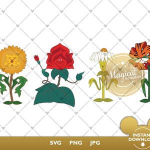 Alice in Wonderland SVG - Talking Flowers set 2 - Cricut and Silhouette cutting files